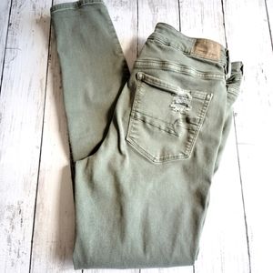 AEO Distressed High Rise Super StretchX Jeggings